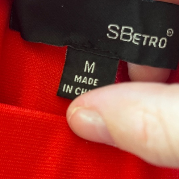 SBetro Red Wide Leg Pants with High Rise Waistband - Picture 3 of 3